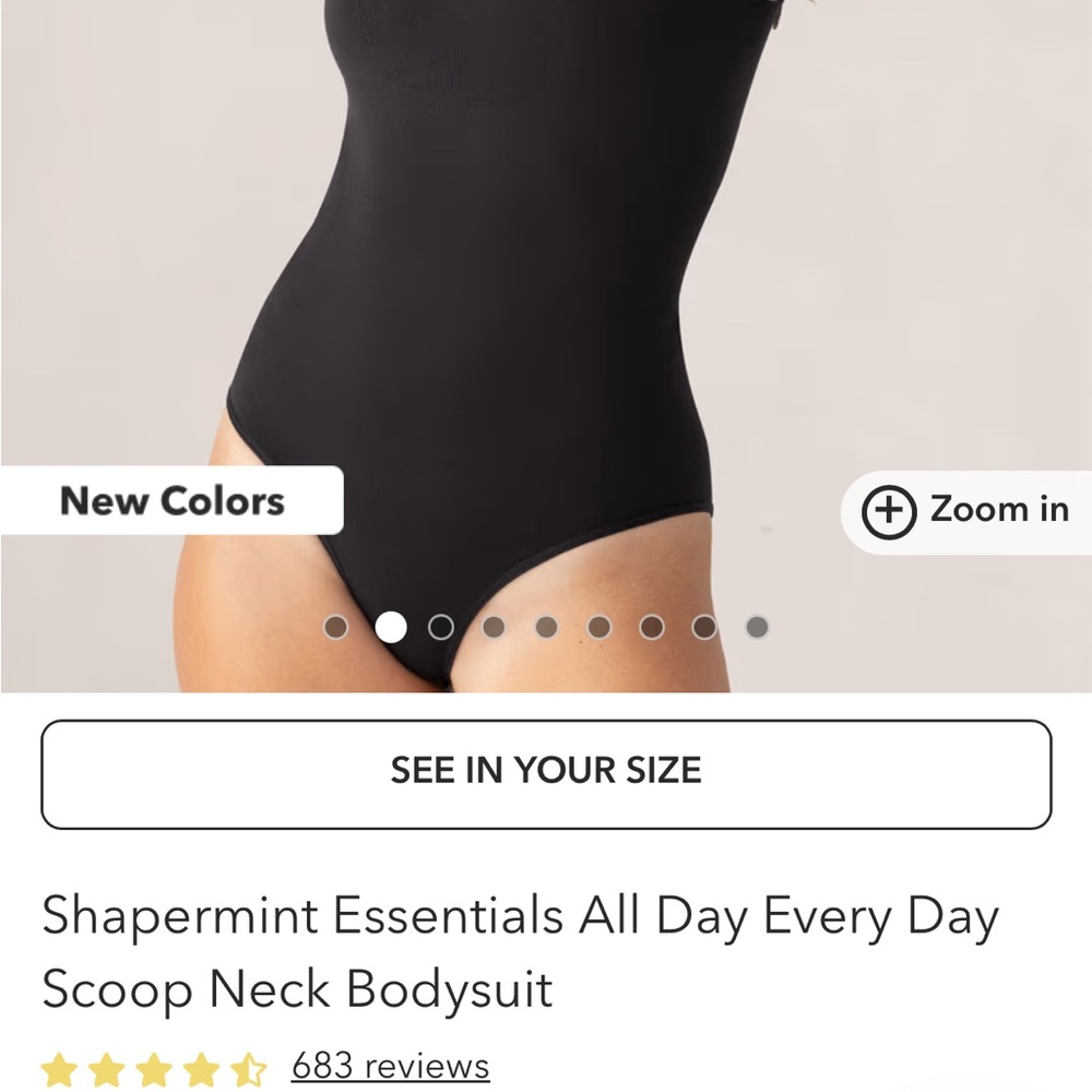Shapermint Black Scoop Neck Bodysuit